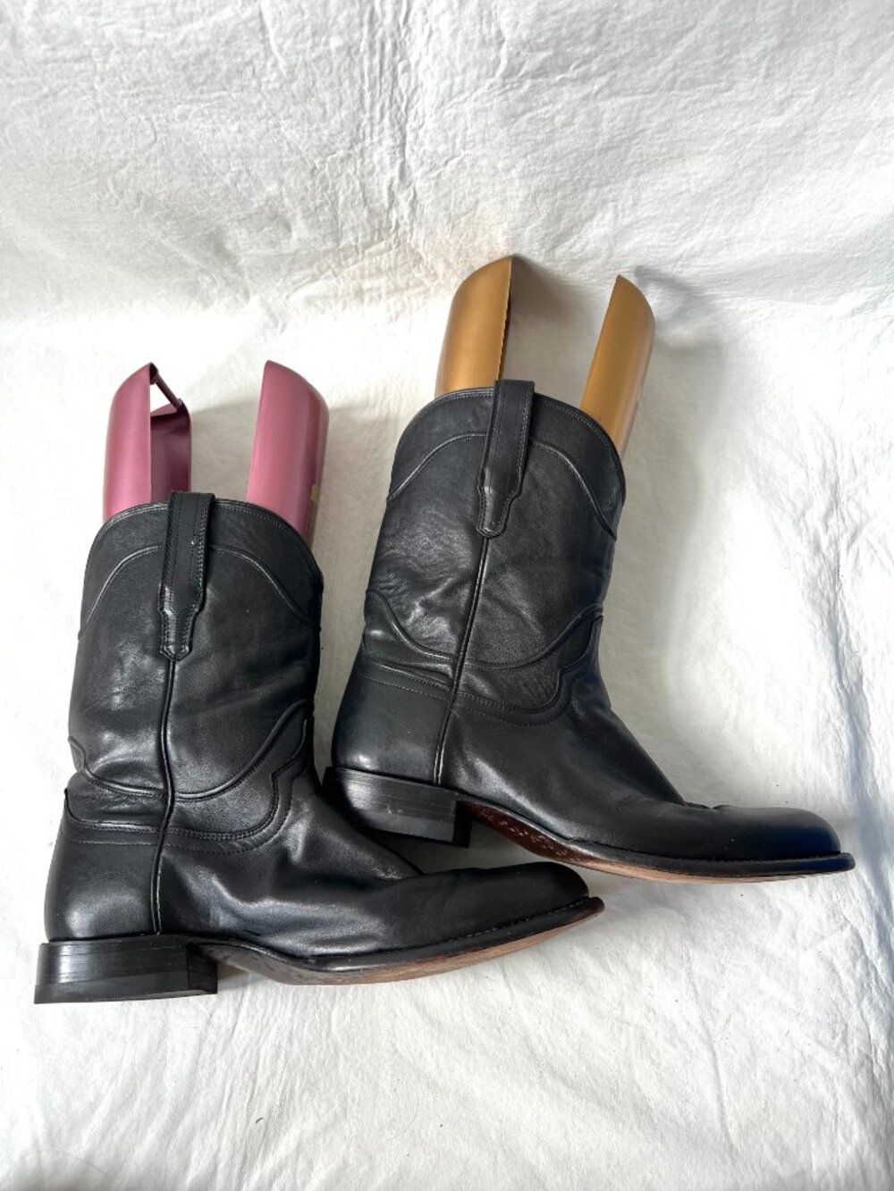 Tecovas boots Earl Roper midnight black leather pull on mens 11 EE wide western - Picture 7 of 13